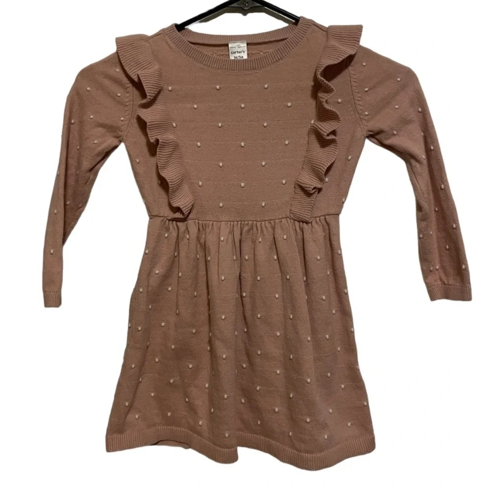 Carter’s Pink Polka Dot Ruffle Cotton Dress Size 3T